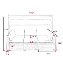 ZSLKDL Outdoor Sunbathing Rattan Sofa Steel Chaise Metal Outdoor Chair Modular Sectional Sofa Sets with Roof