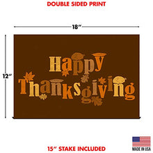 Yard Sign Happy Thanksgiving Turkey Day Lawn Decoration 18" x 12