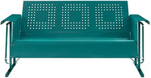 Crosley Furniture Bates 3-Person Retro Metal Outdoor Patio Sofa Glider