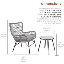 Alpine Corporation Outdoor Resin Wicker Conversation Set with Cushions