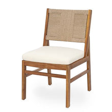 Christopher Knight Home 3-Piece Outdoor Bistro Set, Acacia Wood Patio Dining Set with 27.5" Round Table & 2 Light Brown Wicker Chairs with Cream Cushions, Teak Finish Balcony Furniture for Garden