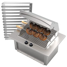 SARO Built-in Electric Grill, Stainless Steel, Smokeless Indoor BBQ with Glass Lid, Power Control, 70x48x30cm, Automatic Ignition