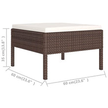 AMBERARD 12 Piece Patio Lounge Set with Cushions Poly Rattan Brown Furniture Set