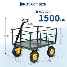 Litake 1500 lbs Heavy Duty Steel Garden Wagon Cart with 180° Swivel Handle
