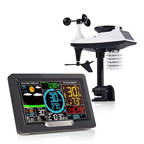 Weather Station Indoor Outdoor Weather Monitoring System,Temperature Humidity Wind Speed Direction Rain UV