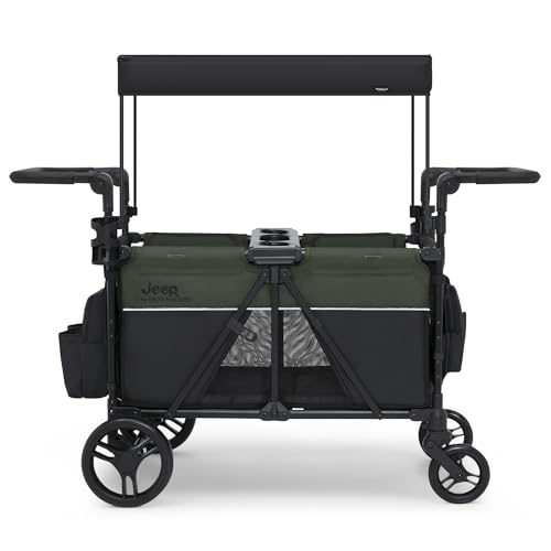 Delta Children Jeep Aries Stroller Wagon Convertible Seats Black/Green