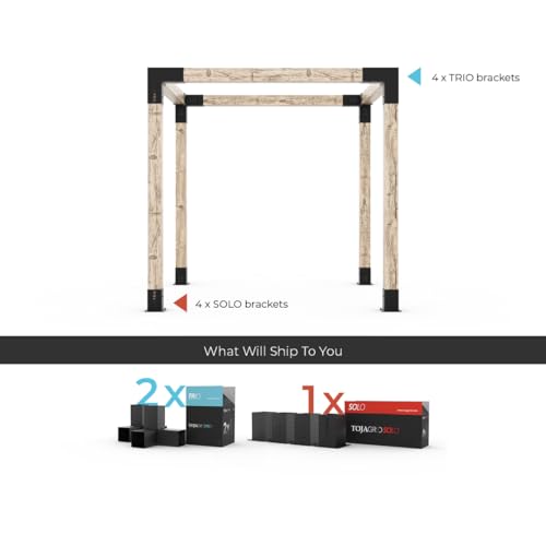 TOJAGRID Any Size Pergola Kit for 6x6 Wood Posts Black