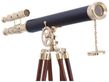 Hampton Nautical Floor Standing Brass/Leather Griffith Astro Telescope 64" Brass