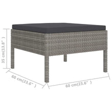12 Piece Patio Lounge Set with Cushions, Gray PE Rattan Outdoor Furniture