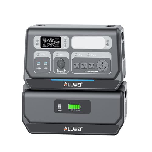 ALLWEI 2400W Portable Power Station with B200 PRO Expansion Battery LiFePO4