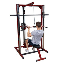 Body-Solid Smith Machine Package with LAT Attachment and Bench Red