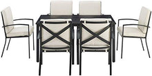Crosley Furniture Kaplan 7-Piece Outdoor Dining Set Oiled Bronze with Oatmeal Cushions