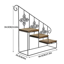 SIDUFHAOPKLL 3 layer Decorative Iron Plant Rack Stand Plants Succulent shelf Stair Wall hanging Desktop flower stand +wood plate