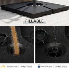 OROTLECT 4 Outdoor Cantilever Umbrella Base, Heavy-Duty, 176 Lbs Water Or 264 Sand Capacity, Black, Protected And Construction Base, Protected, Black
