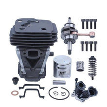 42mm Chainsaw Cylinder Piston Crankshaft Bearing Gasket Kit Fit For 450 450E 445E 445 Decompression Port Replacement Part(Cylinder Set A)