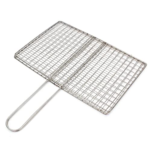 OEKFVCHVZ 1pcs Stainless Steel BBQ Fish Meat Net Barbecue Grill Mesh Wire Clamp Outdoor Picnic