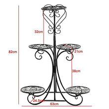 MIIKHI Plant Stand 4/5 Tier Nordic Iron Flower Pot Rack Plant Stand Flower Stand Shelves Bonsai Display Shelf Yard Garden Patio Balcony Flower Stand