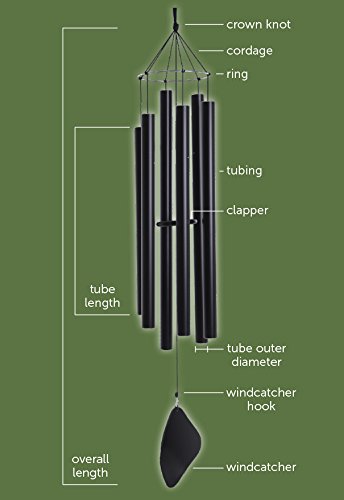Music of the Spheres Handcrafted Japanese Tenor Wind Chime 60" Black