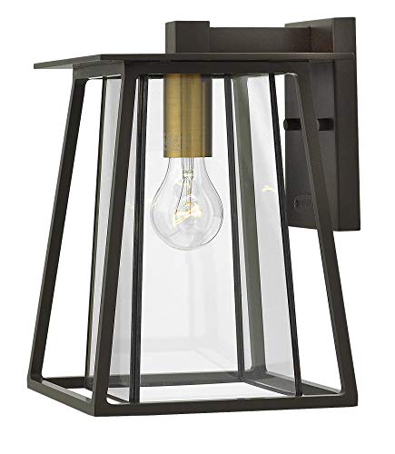 Hinkley Walker Wall Mount Lantern, Buckeye Bronze, 120V, Add Security to Porches, Patios, Exteriors Spaces with Ultra- Durable Outdoor Lighting, 1-100w Med. Bulb Required