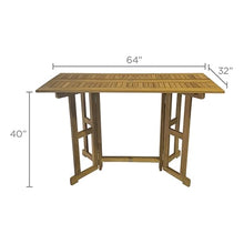 Royal Teak Collection BTDL64 Rectangular Drop Leaf Bar Table, 64-Inch