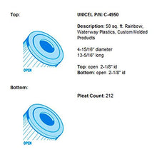 Unicel C-4950 50 Square Foot Media Replacement Pool Hot Tub Spa Filter Cartridge with 212 Pleats (10 Pack)