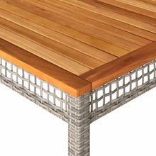 Garden Table Grey and Brown,Sturdy Rectangular Outdoor Dining Table for 6 with Modern Design – Durable Metal Frame & Acacia Wood Top Patio Tables