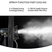 Oscillating Misting Fan, 3 Cooling Speeds, 11 Gallon Tank, Art Deco Pedestal Fan for Backyards, Patios and Factory Workshop