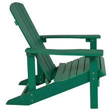 BizChair Poly Resin Adirondack Chair - Green - All Weather - Indoor/Outdoor - Set of 4