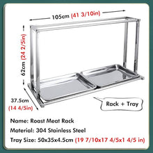 Kitchen Hanging Meat Drying Rack Multifunctional, Detachable Chicken Roaster Rack Stainless Steel, Grill & Smoker Standing Meat Stand Business Home Vendor, H - 62cm(24 2/5")-L - 105cm(41 3/10")