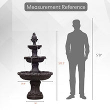 XBrand 58.3" 3-Tier Outdoor Freestanding Water Fountain - Classic Leaf Design, Brown Resin, Large Bird Bath with Pump - Ideal for Yard, Lawn and Garden, Porch Décor