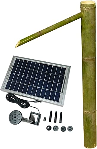 Garden Fountain Solar Water Fountain,Bamboo Fountain Water,Bamboo Water Feature Fountain,Outdoor Japanese Garden Feature Desktop Fountain Home Decor