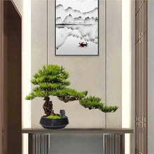 YXIANG56Q Fake Plants Faux Pine Plant with Ceramic Pot, Realistic Wood, Fake Potted for Office Home Decor Bonsai Tree