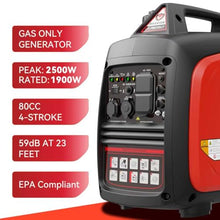SIOKIUU 2500W Portable Generator Super Quiet Inverter Generator Ultra Lightweight for Home Backup Outdoor Camping, CO Sensor Protect, EPA, ECO Mode