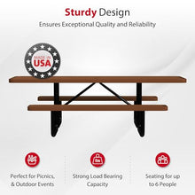 Leisure Craft 8 ft ADA Metal Picnic Table with Bench, Made in USA