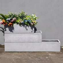 RJYYYDS Flower Pots Plant Pots Rectangular Brown Simple Solid Color Flower Pots Cement Material Outdoor Indoor Flowers Green Plant Cultivation Planters Plant Pots,One Color-Large