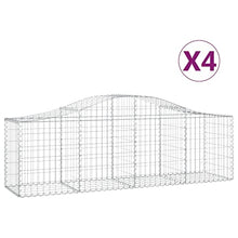 Arched Gabion Baskets 4 pcs 78.7"x19.7"x23.6"/31.5" Galvanized Iron - Outdoor & Indoor Self-Watering Planters, White/Black/Others