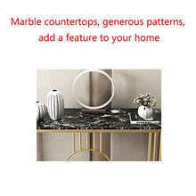 FUFU Coffee Table Marble Porch Table, Light Extravagant Entrance Station Modern Wrought Iron Against Wall Table 31.4x11.8x31.4 Inch