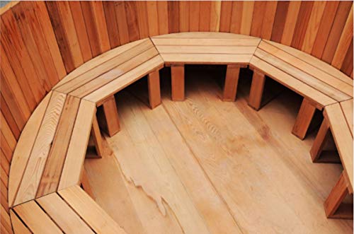 MCP Hot Tub Canadian Redwood Cedar Outdoor Wood-Fired Tub with Paddle and Brown Vinyl Cover