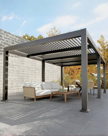 Takywep 12x20 Aluminum Louvered Pergola, Adjustable Roof for Patio & Deck