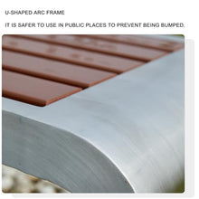 Outdoor Garden Bench, Metal Garden Bench, Two-Person Seat Backless Bench, Patio Bench Chair with Stainless Steel and Plastic Wood, Perfect for Backyard, Deck, Lawn, Poolside ( Size : 150*40*45cm )