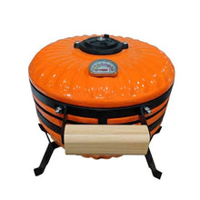 Ceramic Grill with Stainless Steel Grates,Thermometer, Wooden Handle, Outdoor BBQ Smoker for Cooking,Camping,Picnic(D)