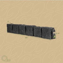 Beuta Landscape Edging | Garden Edging Border | Polyrock Blocks for Lawn Edging, Flower Beds & Yard Edging – 40 Pack | Each Section Has 6 Blocks 48" L x 4" W x 6.5" H | 80 Spikes | Charcoal