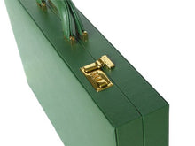 Zaza & Sacci Genuine Dollaro Leather Backgammon Set Large 23" Green