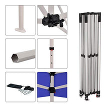 Vispronet 10x15 Instant Canopy Tent with 4 Side Walls - Commercial Grade Steel Frame, Water-Resistant Canopy, Bonus Bag & Stake Kit Blue