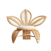 XJOYSL7921 Rattan Chair Shaped Rattan Flower Chair, Decorative Rattan Chair, Rattan Leisure Chair, Handmade Real Rattan Weaving Chair Modern Accent Chair for Living Room