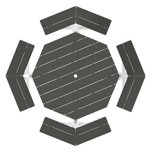 WestinTrends Outdoor 48" HDPE 8-Person Patio Octagon Picnic Table, Gray