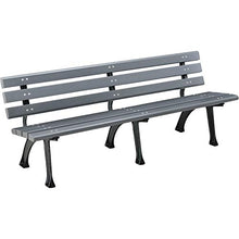Global Industrial 72" L Plastic Park Bench with Backrest Grey