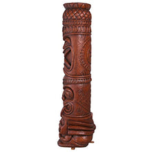 Design Toscano S/2 Grand Island Tiki Totem Statues Faux Woodtone Finish