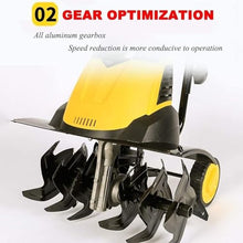 MZGYYD Cordless Cultivator Rotavator,2400W Electric Garden Tiller with 6 Blades, Folding Rotary Motor Hoe for Lawn Patch Soil, Tillage Depth 22cm & Width 45cm