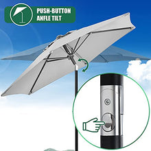 JOMRTS Tilting Garden Parasol Umbrella 2M, Outdoor Sun Shade with Crank, Protective, Aluminium Pole
